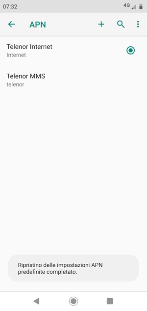Seleziona Nuovo APN