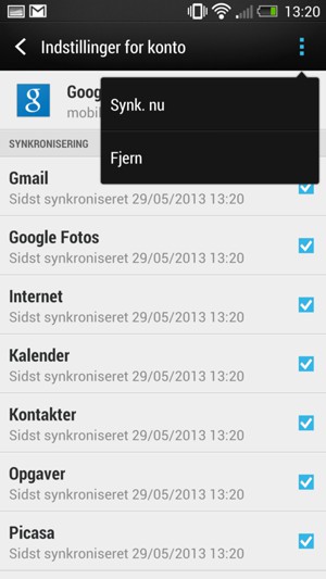 Vælg Synk. nu