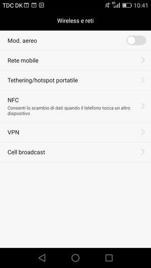 Seleziona Rete mobile