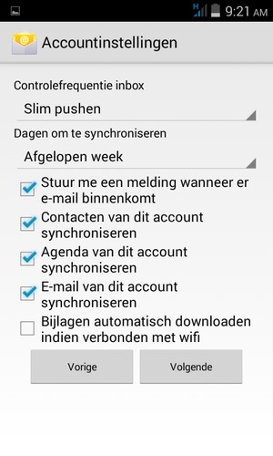 Selecteer Volgende