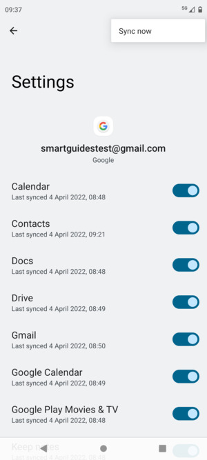 Select Sync now