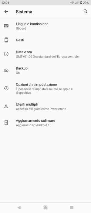 Seleziona Aggiornamento software