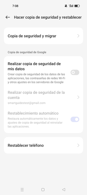Active Realizar copia de seguridad de mis datos