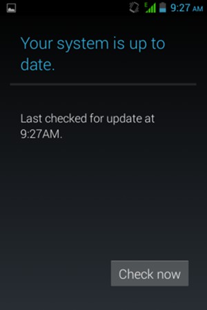 If your phone is up to date, you will see the following screen.