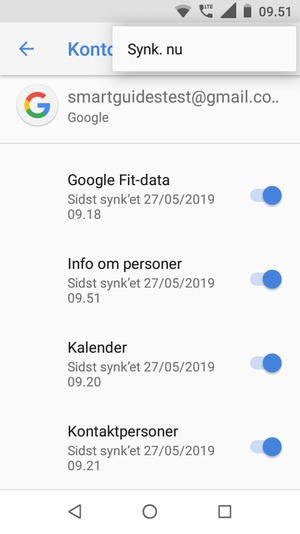 Vælg Synk. nu