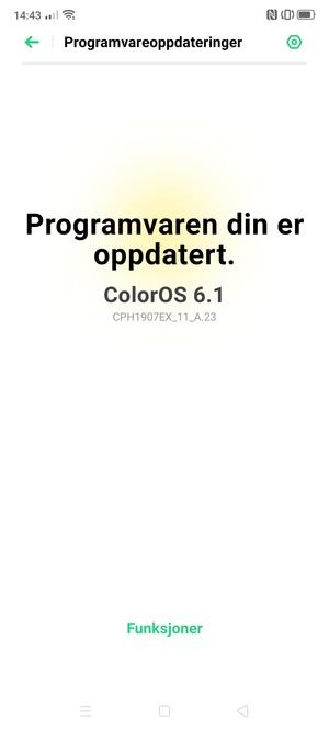 Hvis telefonen din er oppdatert, vil du se følgende skjermbilde