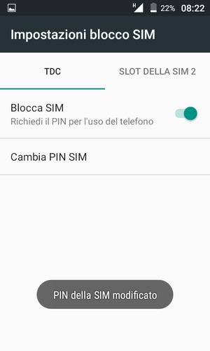 Il tuo PIN della SIM è stato modificato