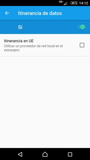 Activar o desactivar Itinerancia de datos