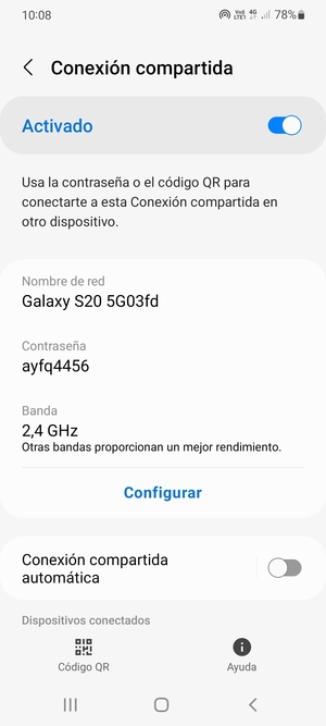 El teléfono ha sido configurado para su uso como módem