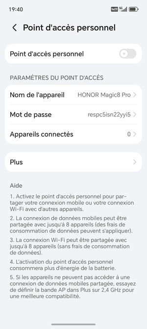 Sélectionnez Mot de passe