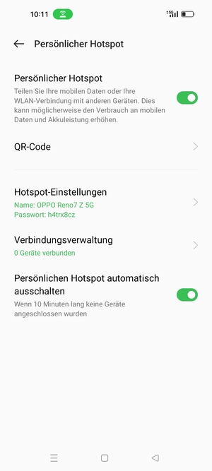 Ihr Handy ist jetzt für die Verwendung als Modem eingerichtet