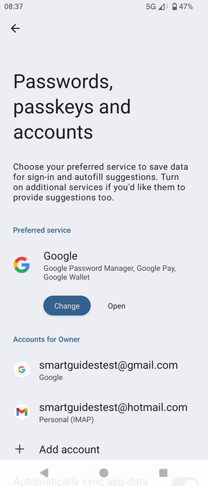 Select your Google account