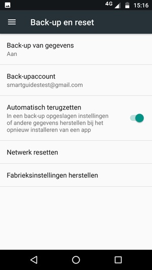Selecteer Back-upaccount