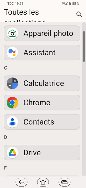 Sélectionnez Contacts