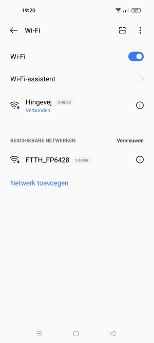 U bent nu verbonden met het WiFi-netwerk