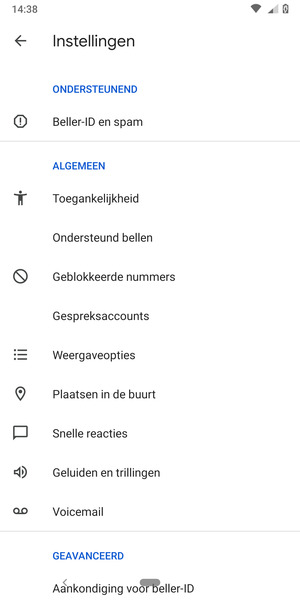Selecteer Voicemail