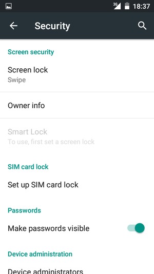 Select Screen lock