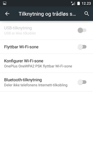 Velg Konfigurer Wi-Fi-sone