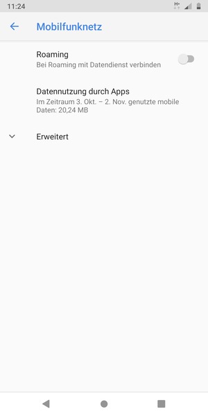 Wählen Sie Erweitert