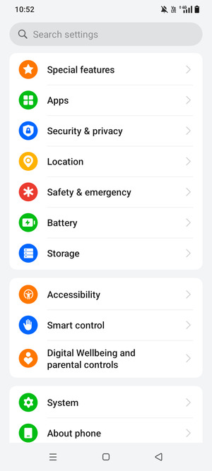 Scroll to and select Security & privacy