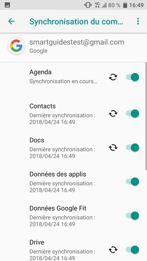 Vos informations seront synchronisées