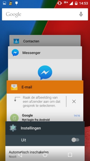 Veeg apps naar rechts om ze te sluiten
