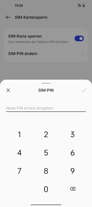 Bestätigen Sie Ihre neue PIN für SIM-Karte und wählen Sie OK