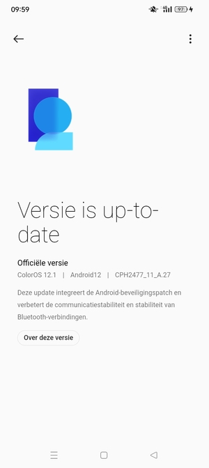Als uw telefoon up-to-date is, zult u het volgende scherm zien
