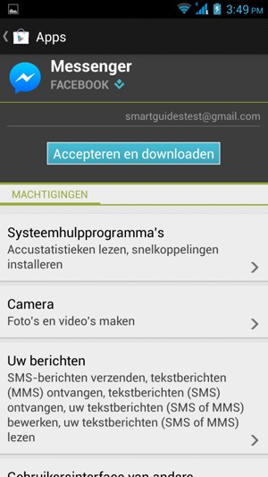 Selecteer Accepteren en downloaden