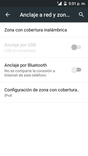 Seleccione Zona con cobertura inalámbrica
