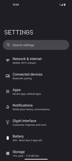 Select Network & internet