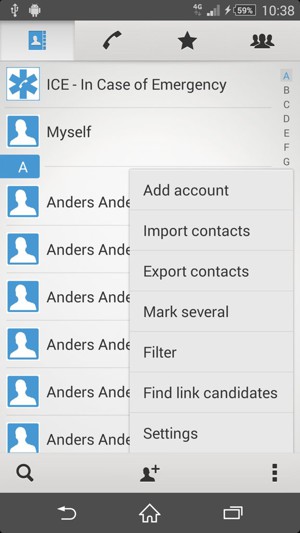 Select Import contacts
