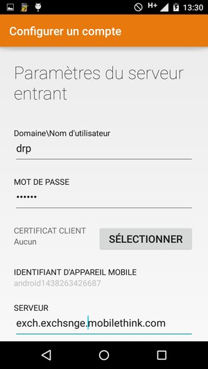Saisissez Nom d'utilisateur
