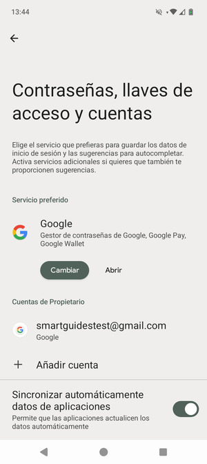 Seleccione su cuenta Google