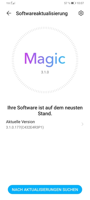 Falls Ihr Handy aktualisiert ist, wird Ihnen der folgende Bildschirm angezeigt