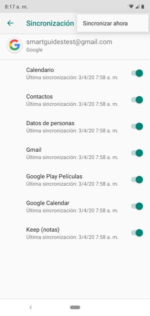 Seleccione Sincronizar ahora