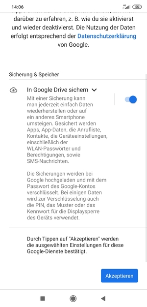 Wählen Sie Akzeptieren