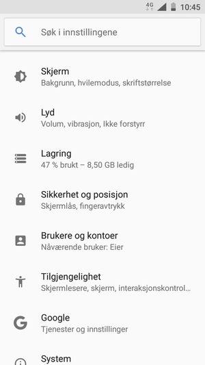 Bla til og velg Sikkerhet og posisjon
