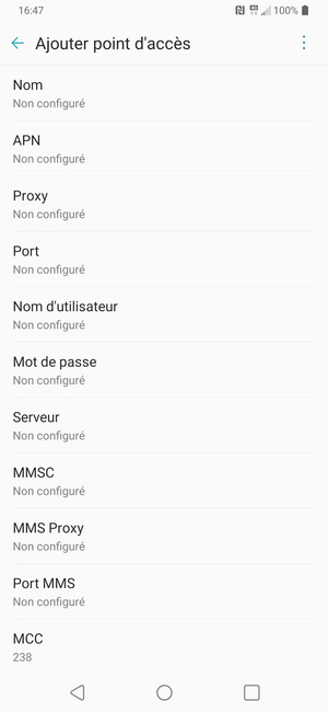 Saisissez les informations MMS