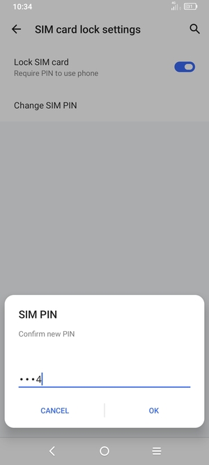 Confirm your new SIM PIN and select OK