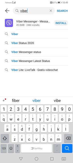 Enter the app name and select Search