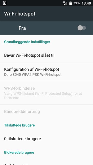 Aktiver Wi-Fi-hotspot