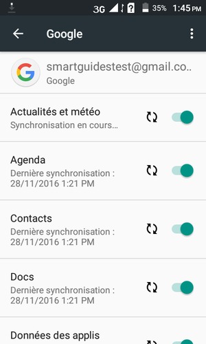 Vos informations seront synchronisées