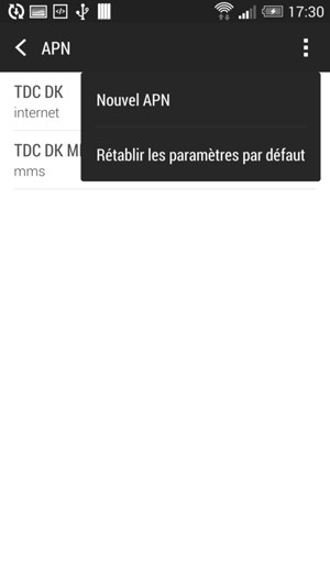 Sélectionnez Rétablir les paramètres par défaut