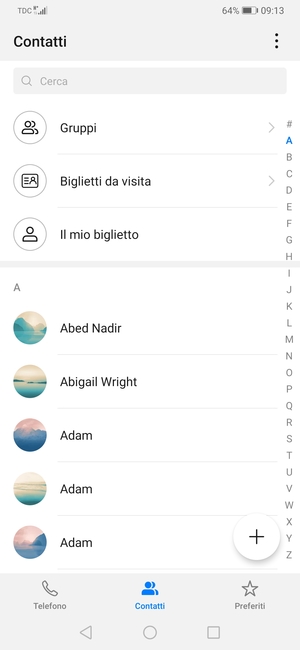 Seleziona il tasto Menu