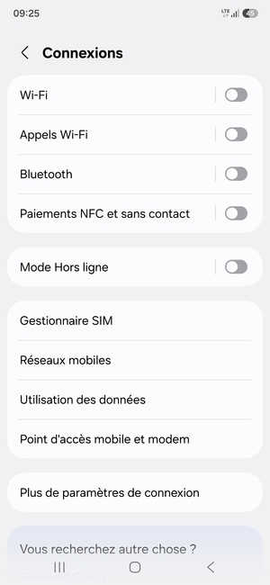 Sélectionnez Réseaux mobiles
