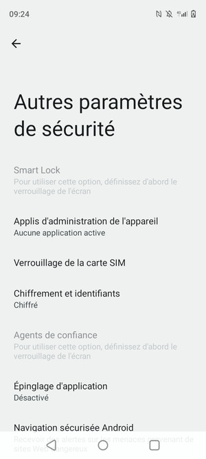 Sélectionnez Verrouillage de la carte SIM