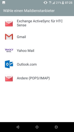 Wählen Sie Gmail