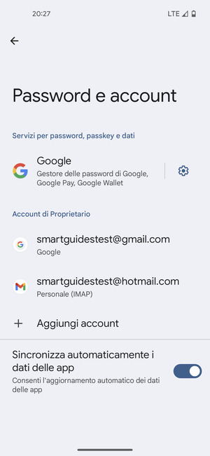 Seleziona il tuo account Google