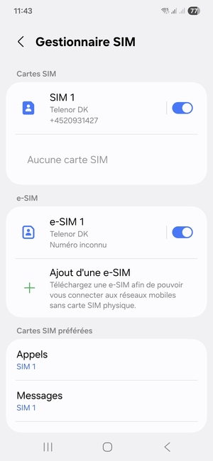Votre eSIM est maintenant activée